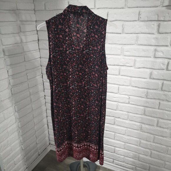 Lily Morgan Ladies Size Large Black with Flower Pattern Sleeveless Dress - Picture 2 of 10